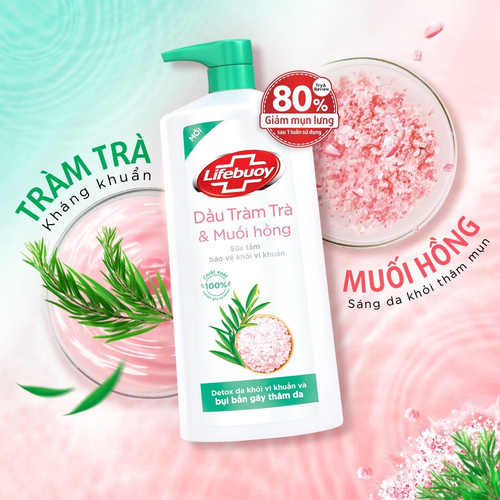 LIFEBUOY Sữa tắm Tràm trà & Muối hồng 782ml