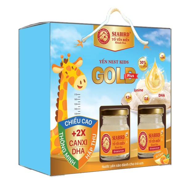NEST KIDS Gold Plus 30% Yến Chưng Vị CAM, Lốc 6 Hũ