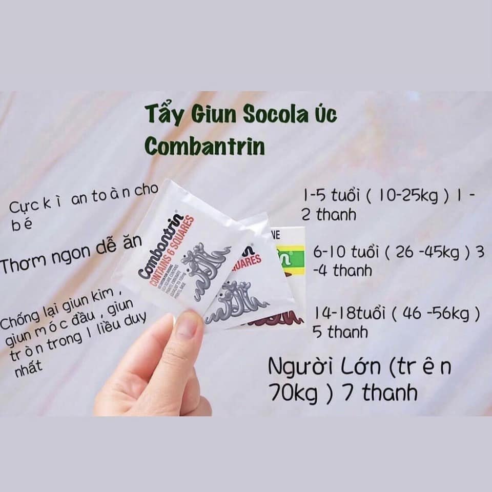 Combantrin Chocolate Squares - Sôcôla tẩy giun dễ dàng cho cả nhà