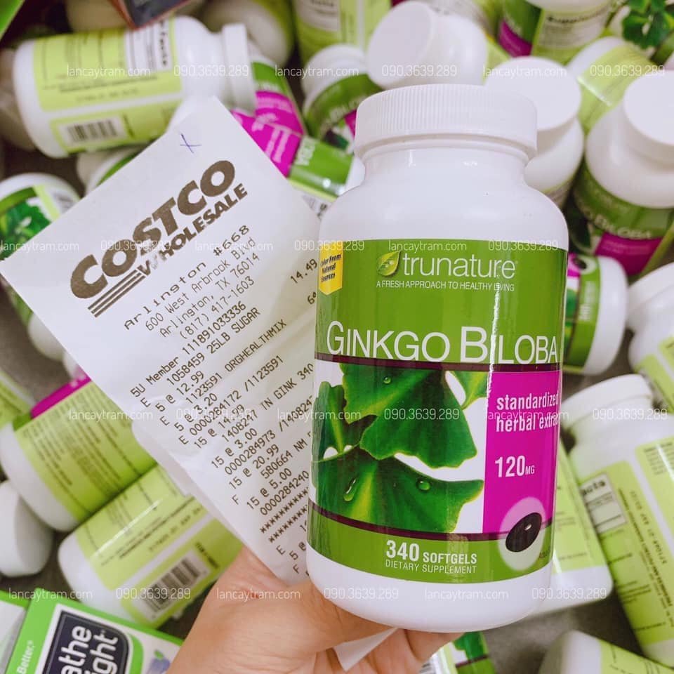 VIÊN UỐNG BỔ NÃO TRUNATURE GINKGO BILOBA WITH VINPOCETINE 340 VIÊN