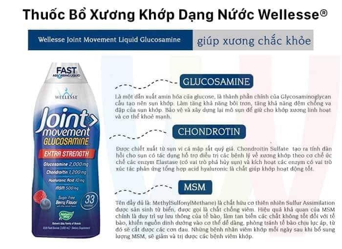 NƯỚC UỐNG BỔ KHỚP NATURE’S WAY WELLESSE JOINT MOVEMENT GLUCOSAMINE 1000ML
