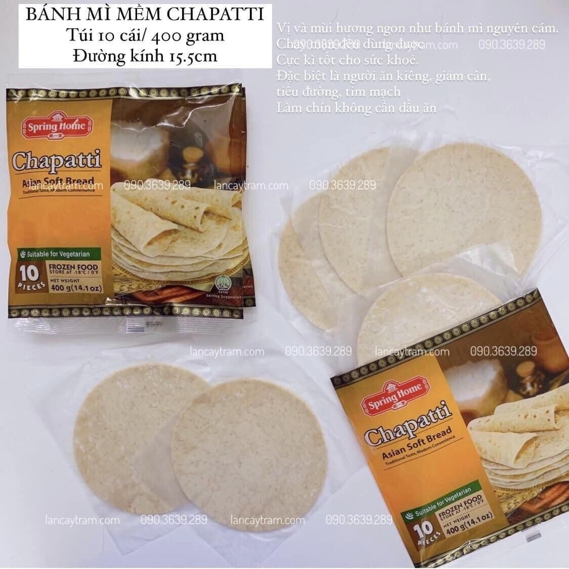 Bánh Chapatti Spring Home - Bánh Ấn Độ Đông Lạnh 400g