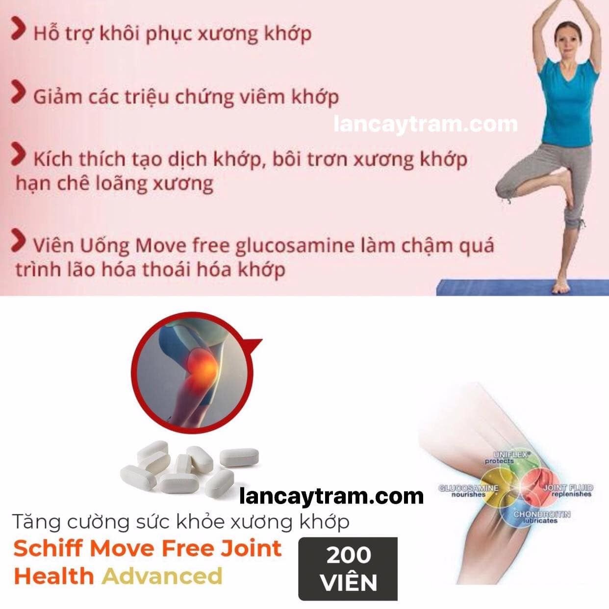 VIÊN UỐNG BỔ KHỚP SCHIFF MOVE FREE ADVANCED GLUCOSAMINE CHONDROTIN, 200 VIÊN