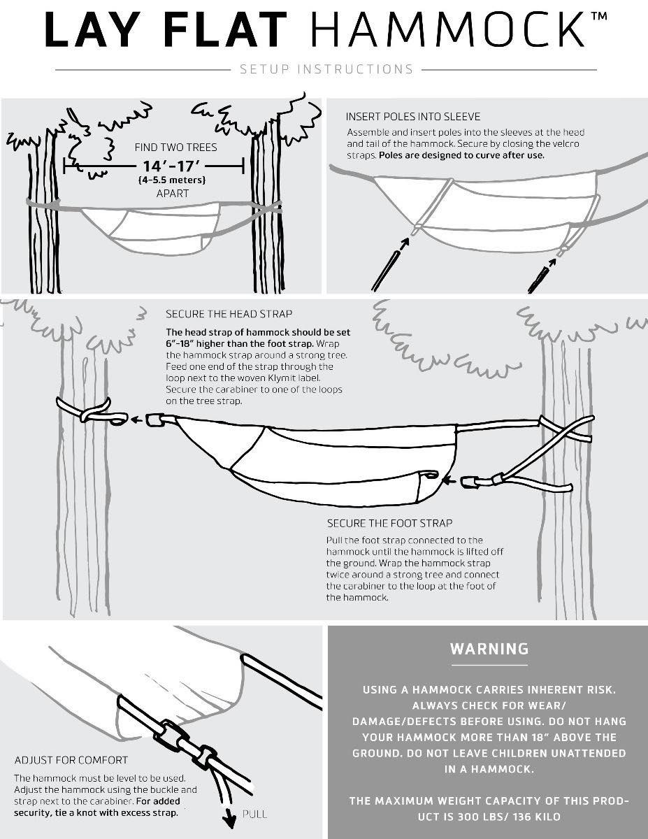 Klymit Lay Flat Hammock & Sky Bivy - Võng Nằm Phẳng Đa Chế Độ Storm Mode & Shade Mode