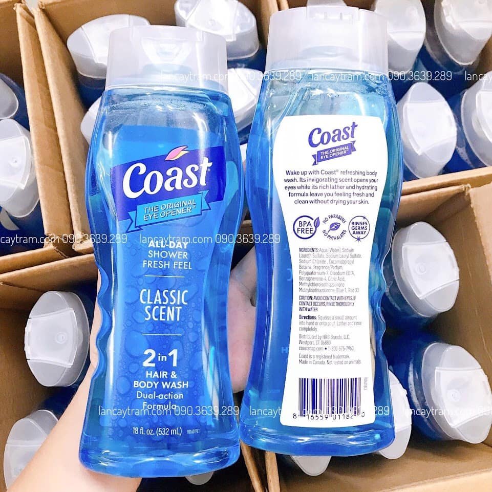 SỮA TẮM GỘI NAM 2 IN 1 COAST CLASSIC 532ML