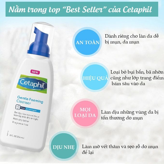 Cetaphil Gentle Foaming Cleanser - Sữa Rửa Mặt Dịu Nhẹ Cho Da Nhạy Cảm 236ml