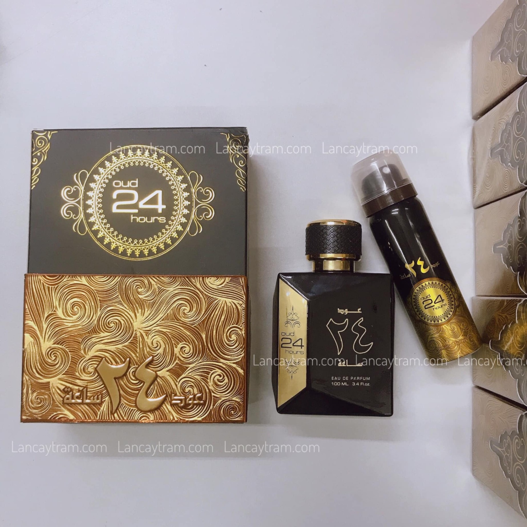 Oud 24 Hours Set - Nước Hoa Cao Cấp 100ml và Xịt Khử Mùi - Hương Thơm Sang Trọng Bền Lâu