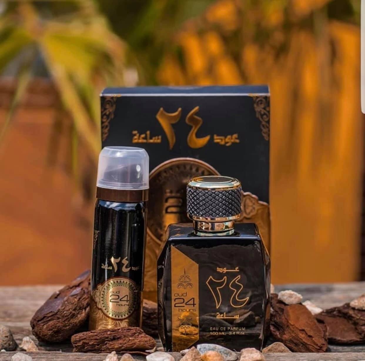 Oud 24 Hours Set - Nước Hoa Cao Cấp 100ml và Xịt Khử Mùi - Hương Thơm Sang Trọng Bền Lâu