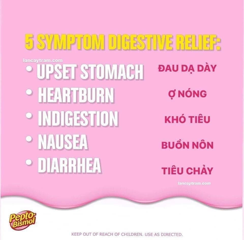 SIRO DẠ DÀY 5IN1 PEPTO GIẢM CÁC TRIỆU CHỨNG ĐAU DẠ DÀY, TIÊU HOÁ PEPTO BISMOL ( set 3 chai *354ml)