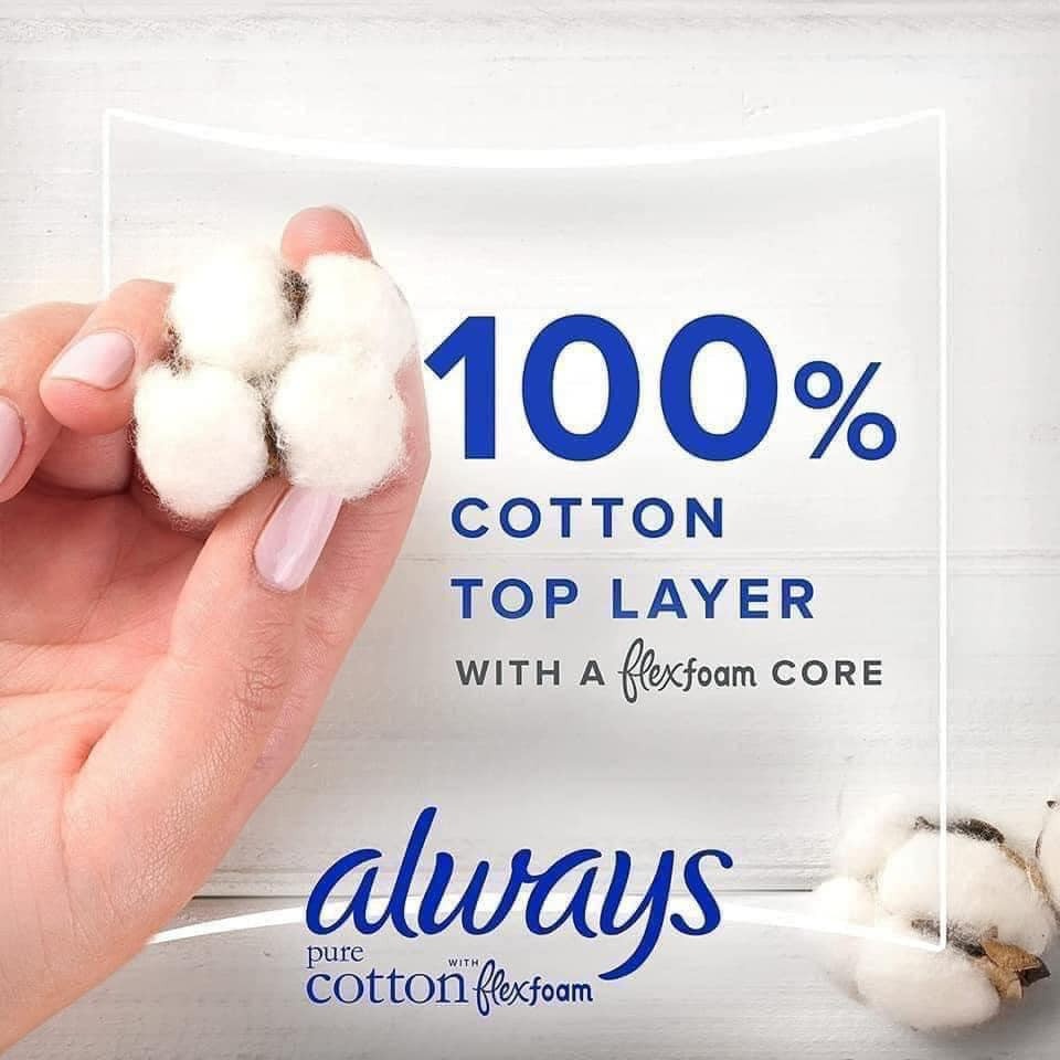 Always Daily Liners 100% Pure Cotton Top Layer Thin - Gói 200 Miếng