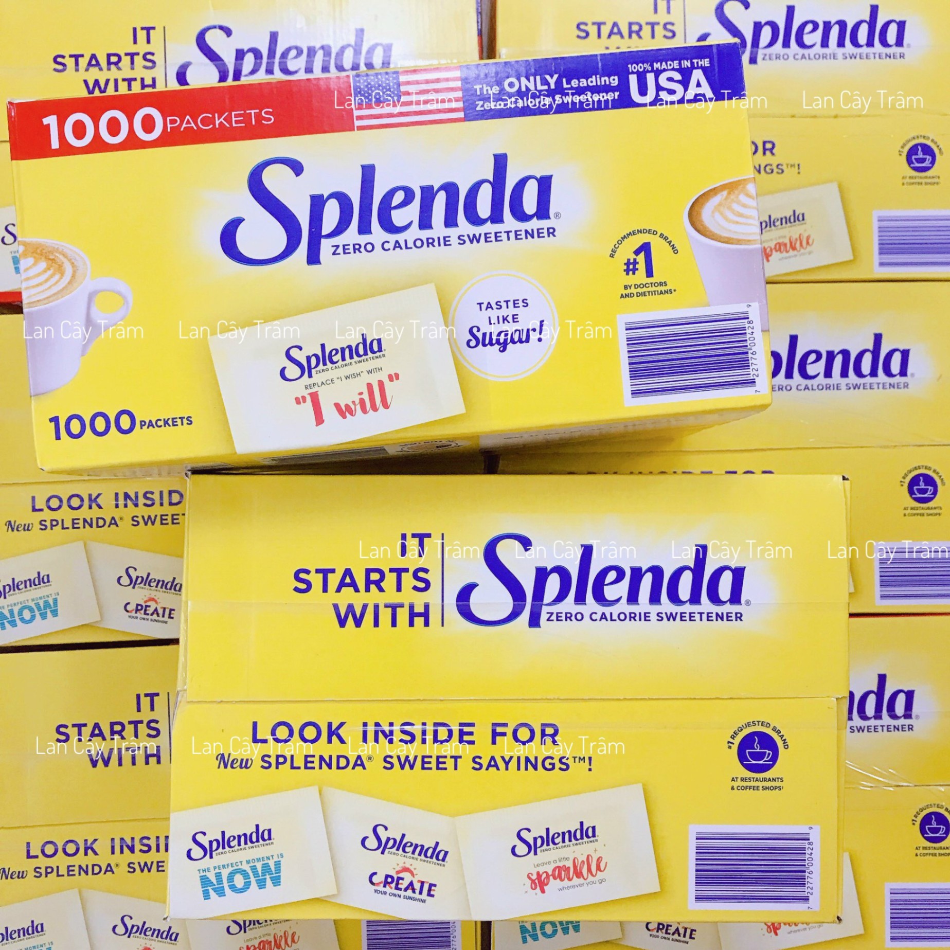 Splenda Zero Calorie Sweetener - Chất Tạo Ngọt Không Calo Hộp 1000 Gói