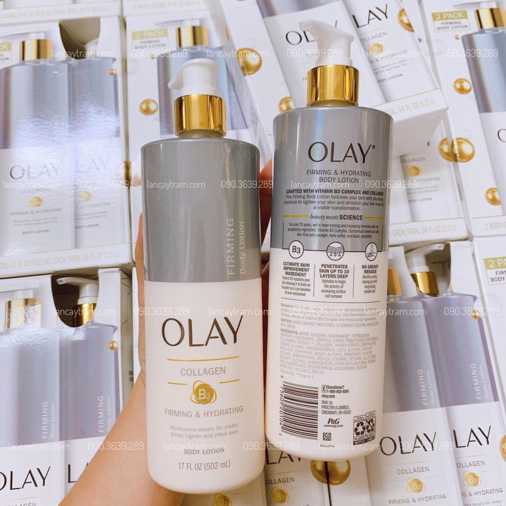 DƯỠNG THỂ OLAY COLLAGEN B3 FIRMING & HYDRATING BODY LOTION, 502ML (BẢN MỸ)