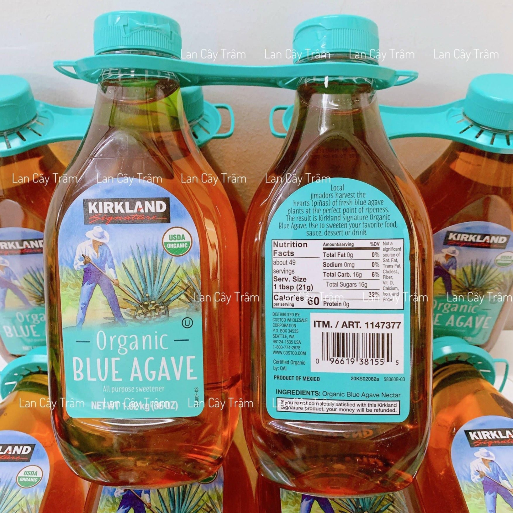 Kirkland Signature Organic Blue Agave Syrup - Siro Hữu Cơ 1.02kg (Bộ 2 Chai)