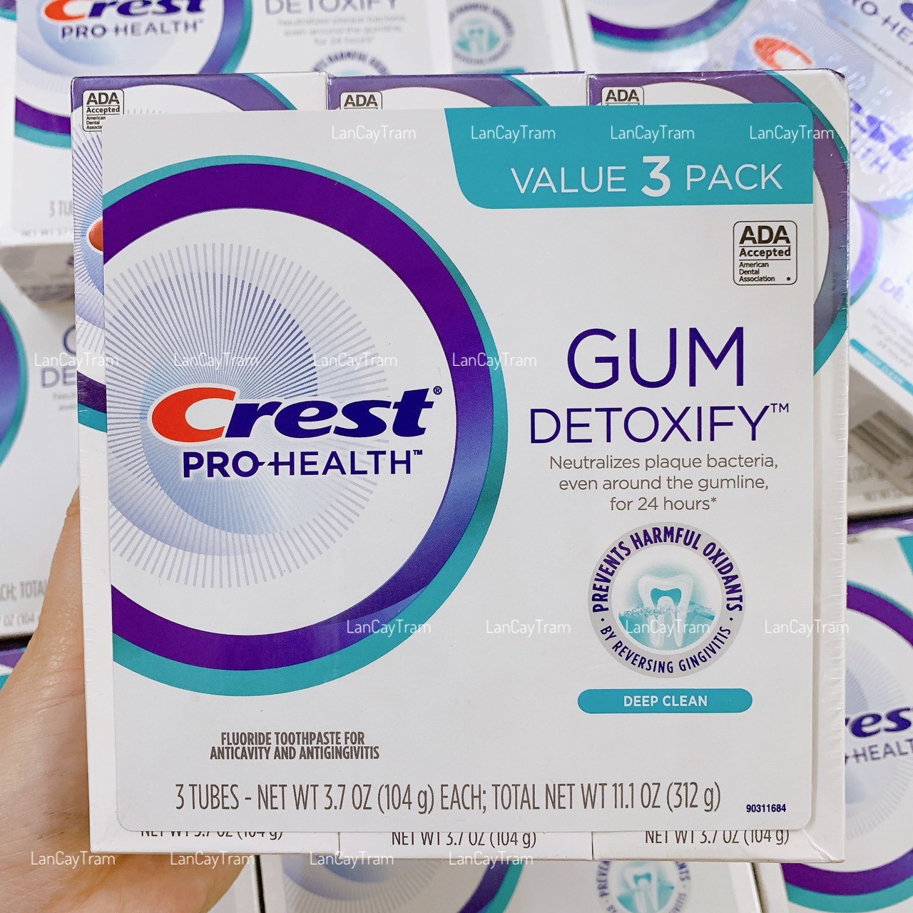 Crest Pro-Health Gum Detoxify Deep Clean Toothpaste - Bộ 3 Tuýp Kem Đánh Răng Làm Sạch Sâu