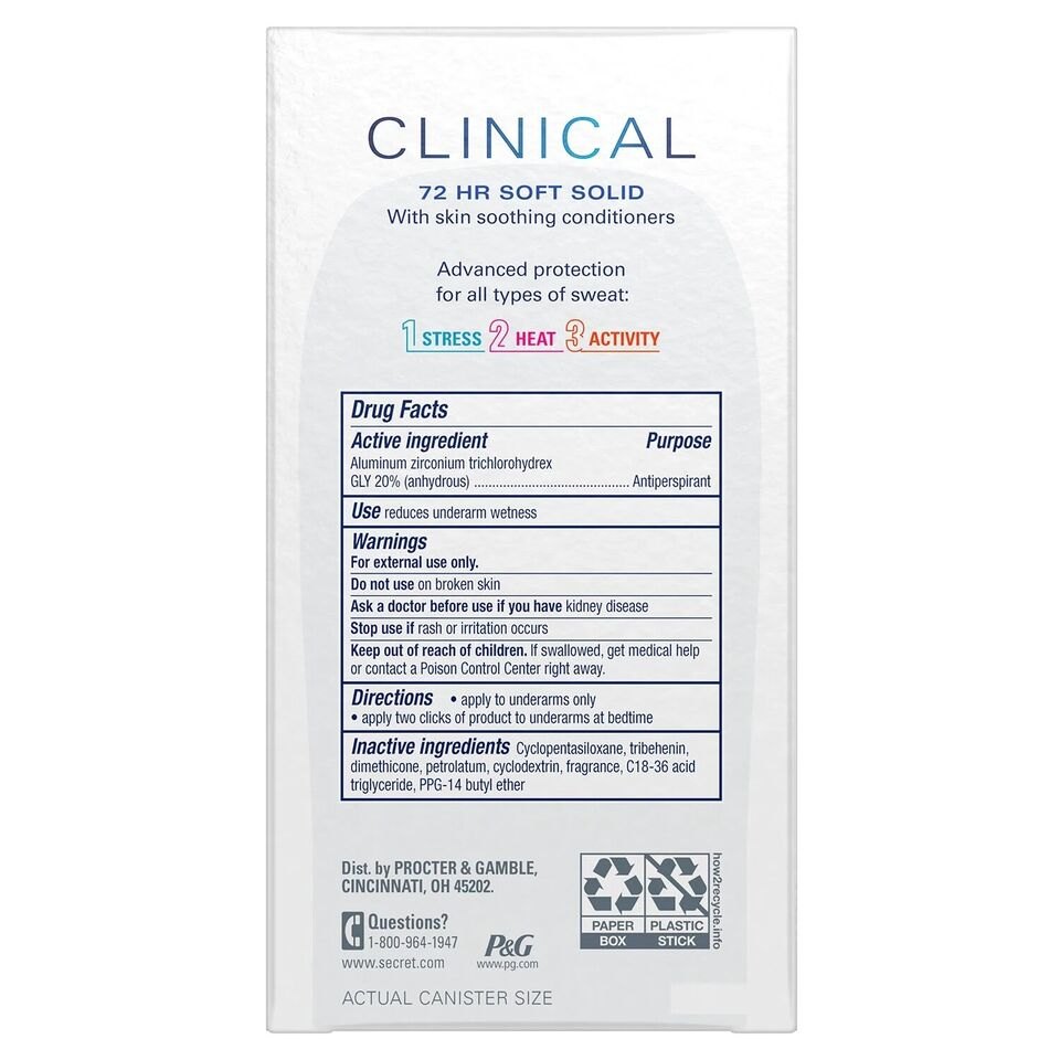 LĂN KHỬ MÙI SECRET CLINICAL SOFT SOLID LIGHT & FRESH 135G