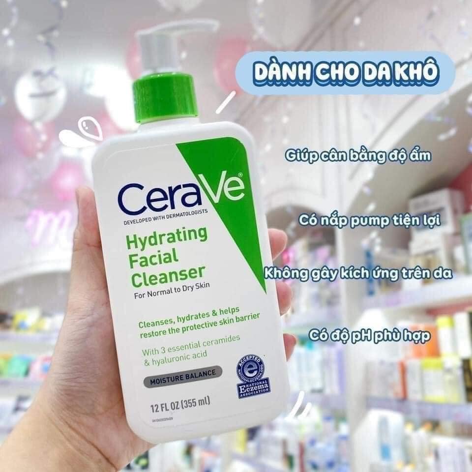 Sữa Rửa Mặt CeraVe Hydrating Facial Cleanser – Dưỡng Ẩm & Làm Sạch Da