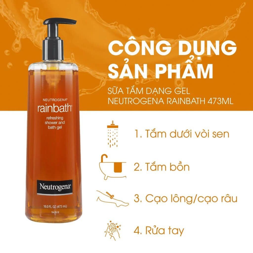 Neutrogena Rainbath Refreshing Shower and Bath Gel 473ml - Sữa Tắm Tươi Mát