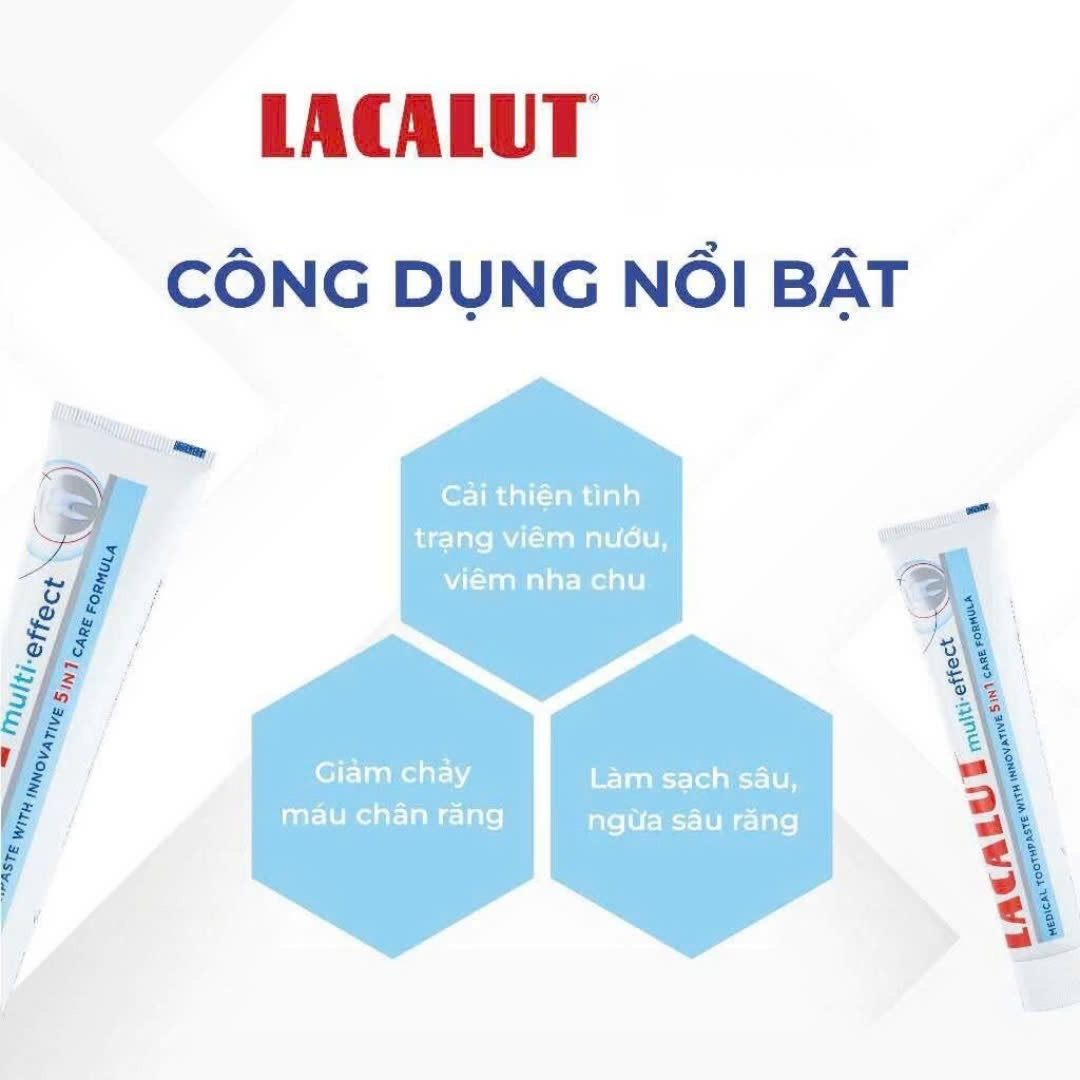 Kem đánh răng Lacalut đa tác dụng, Lacalut Multi-Effect, Kem đánh răng chăm sóc răng miệng toàn diện, Lacalut 5 in 1