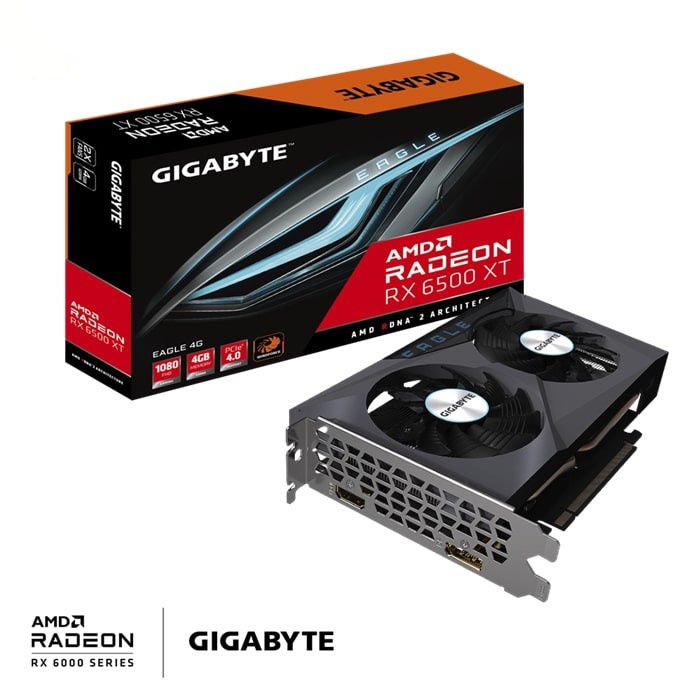 VGA AMD Gigabyte RX 6500XT Eagle 4G 2 Fan( GV-R65XTEAGLE-4GD)