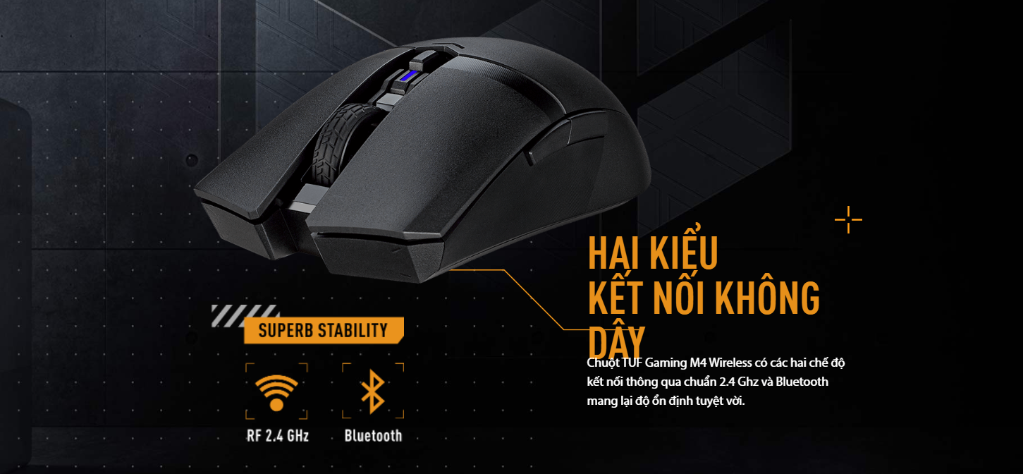 Chuột Asus Tuf Gaming M4 Wireless/BT Đen