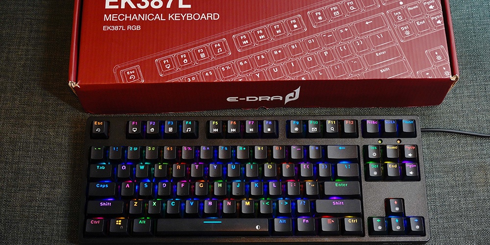 Bàn phím cơ E-DRA EK387L RGB đen ( Brown Switch)