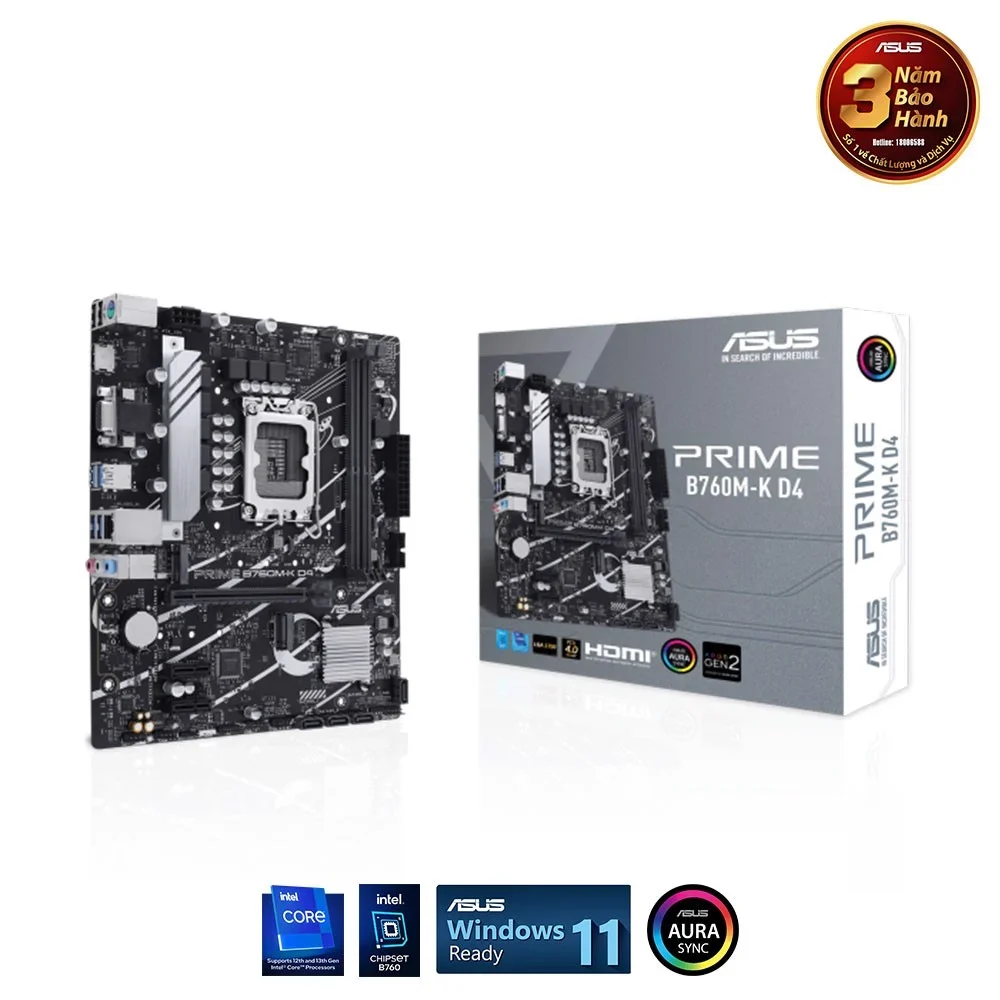 Main Asus Prime B760M-K DDR4 LGA1700 ( 2 Khe RAM)