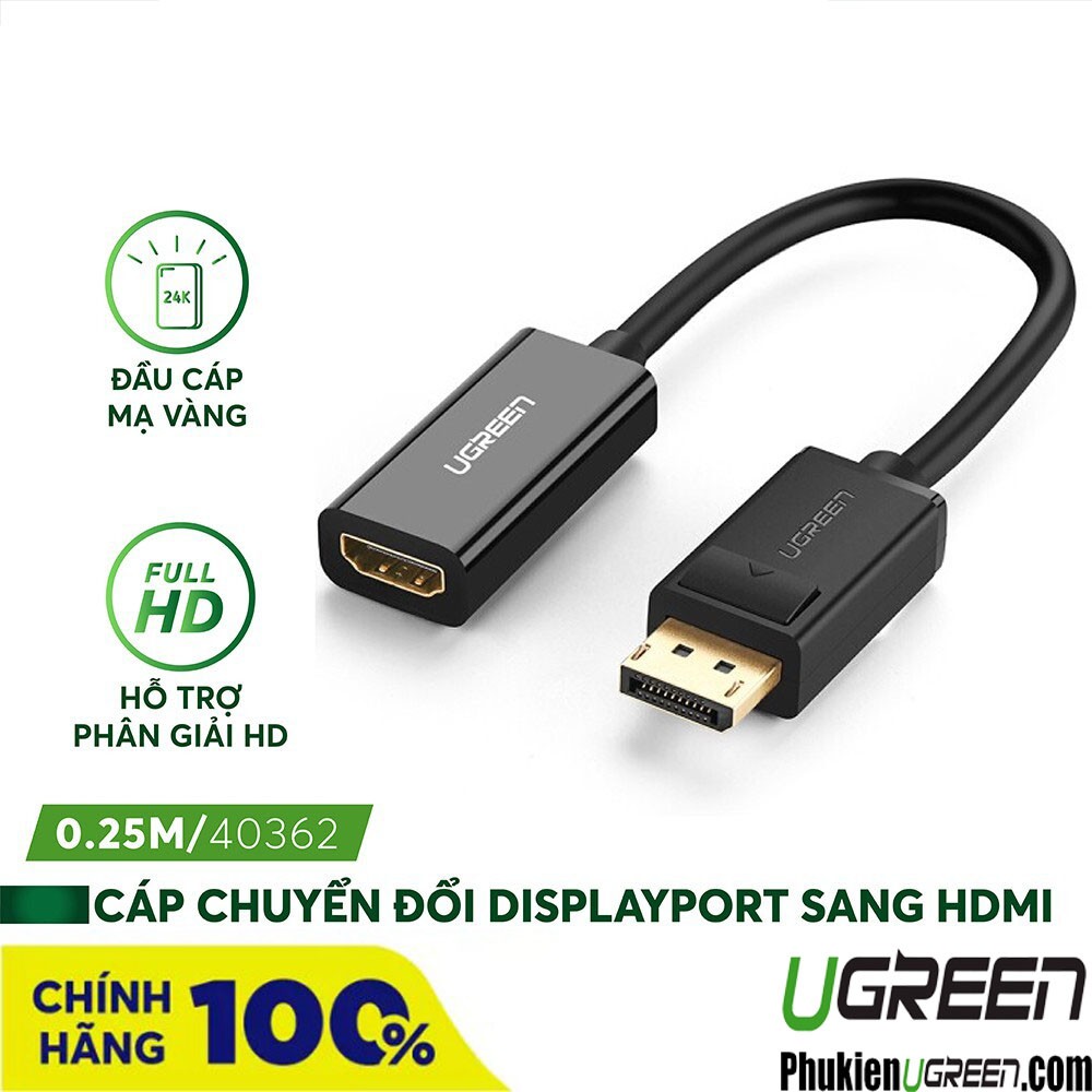 Cáp chuyển Displayport To HDMI Ugreen 40362