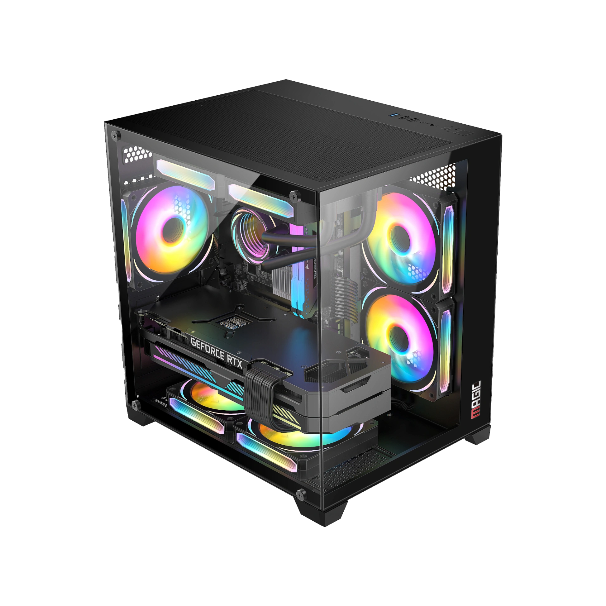 Case Magic AquaM Ultra Black (Small M-ATX) Không Fan