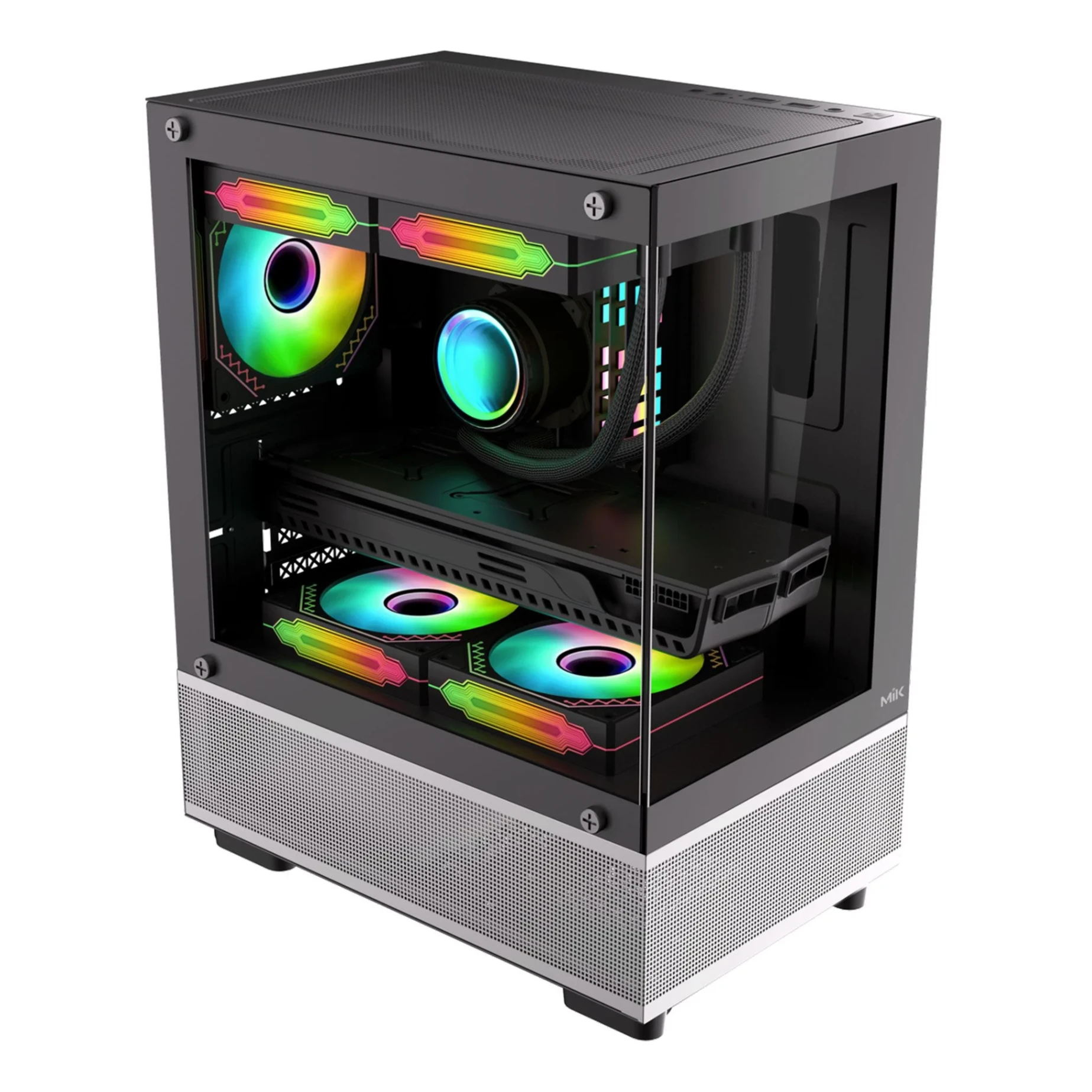 Case MIK Aether Gaming đen - không fan