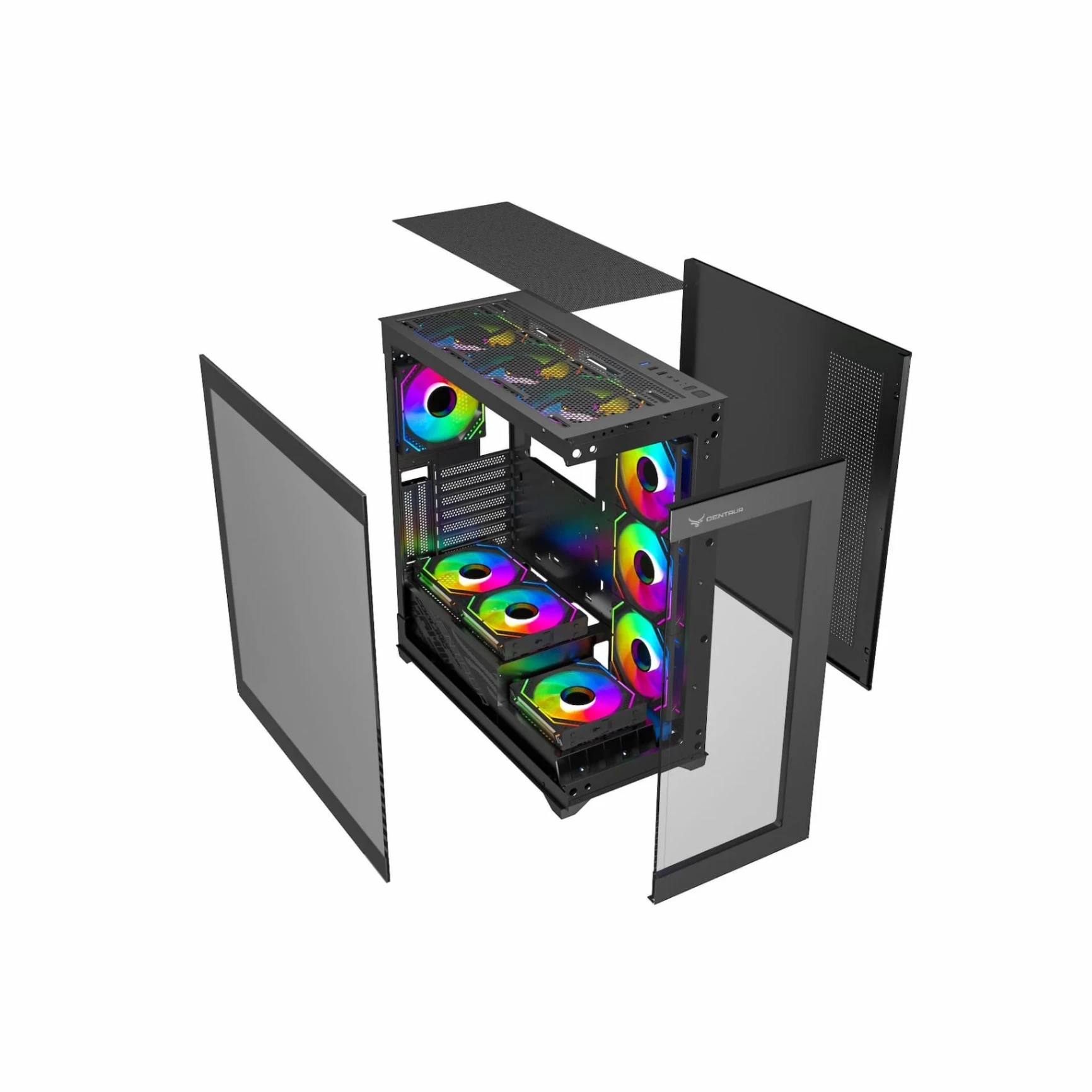 Case Centaur Nova khung ghép vô cực ATX - Không fan - Đen