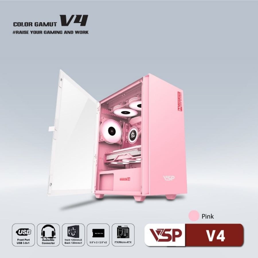 Case VSP V4 - Không Fan- Hồng