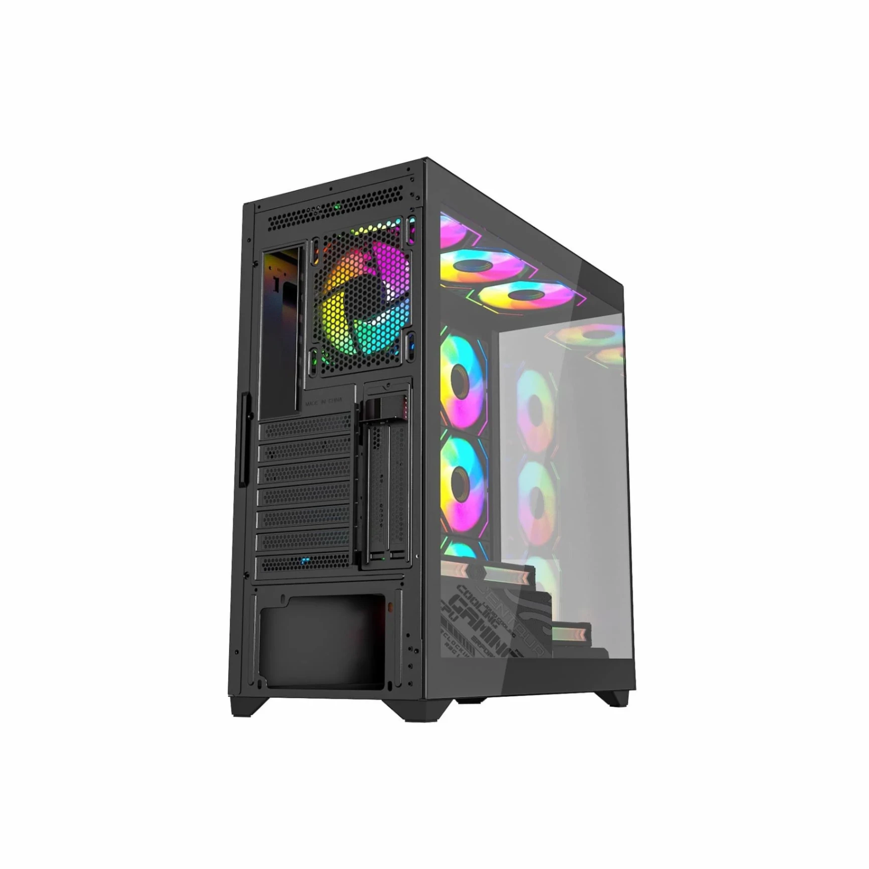 Case Centaur Nova khung ghép vô cực ATX - Không fan - Đen