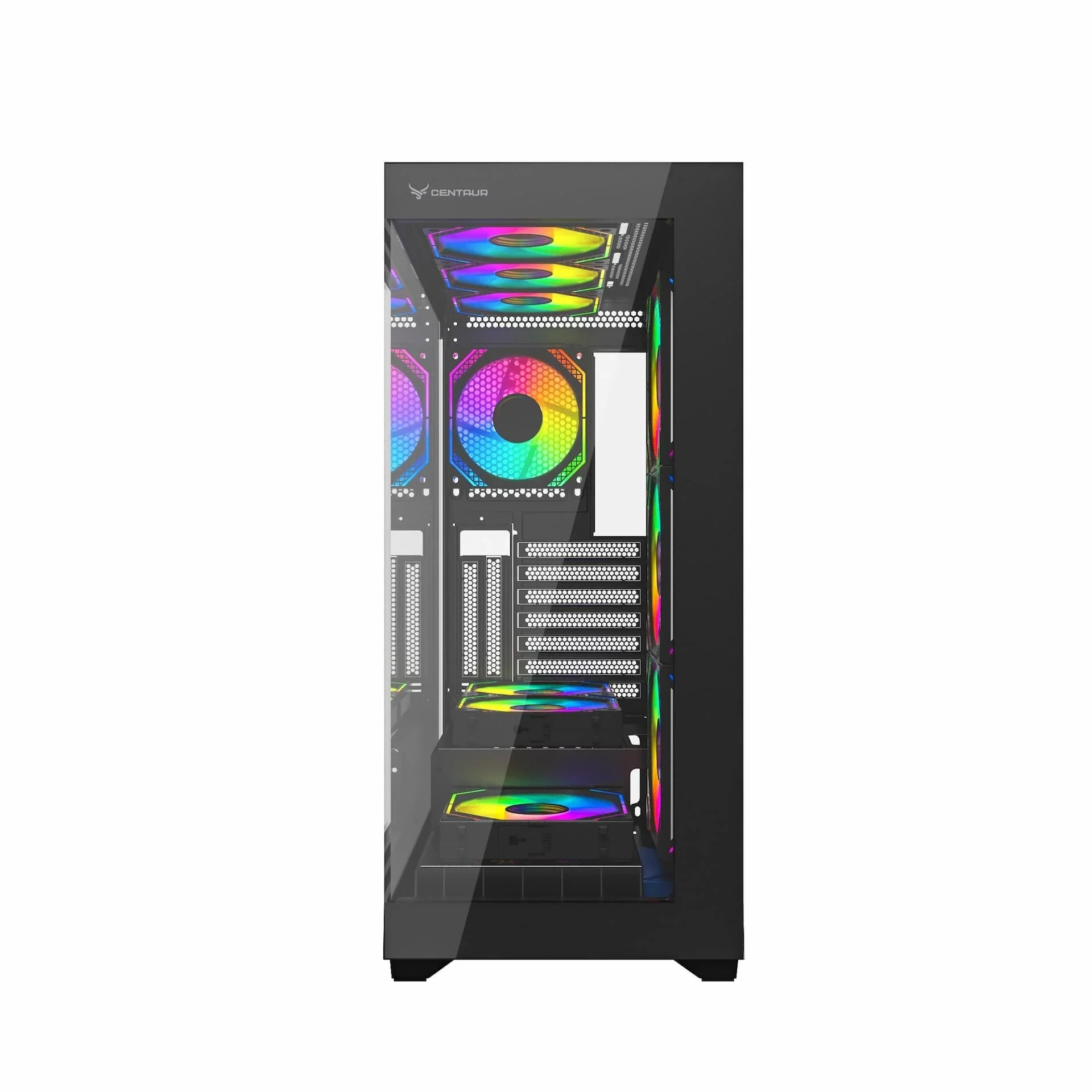 Case Centaur Nova khung ghép vô cực ATX - Không fan - Đen