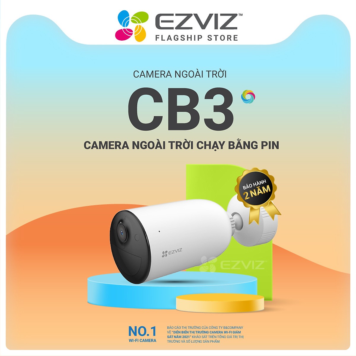 Camera Ezviz CS-CB3-R100-2D2WFL kèm tấm pin năng lượng