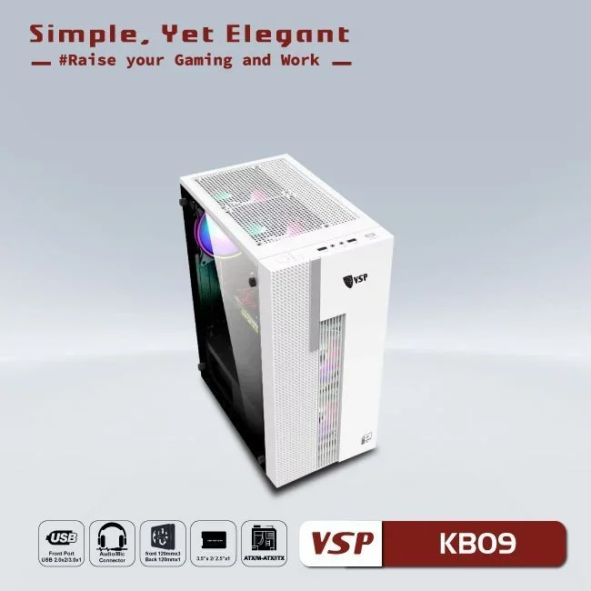 Case văn phòng VSP Esport Gaming KB09 - Trắng