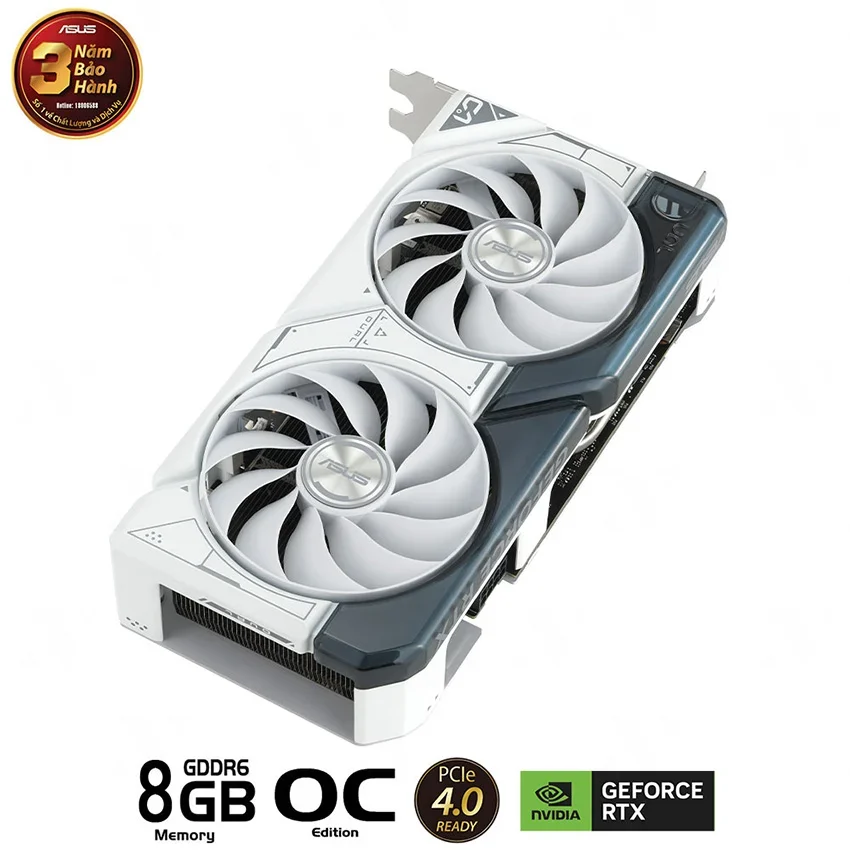 Card VGA Asus Dual RTX 4060 8GB GDDR6 2 Fan OC White