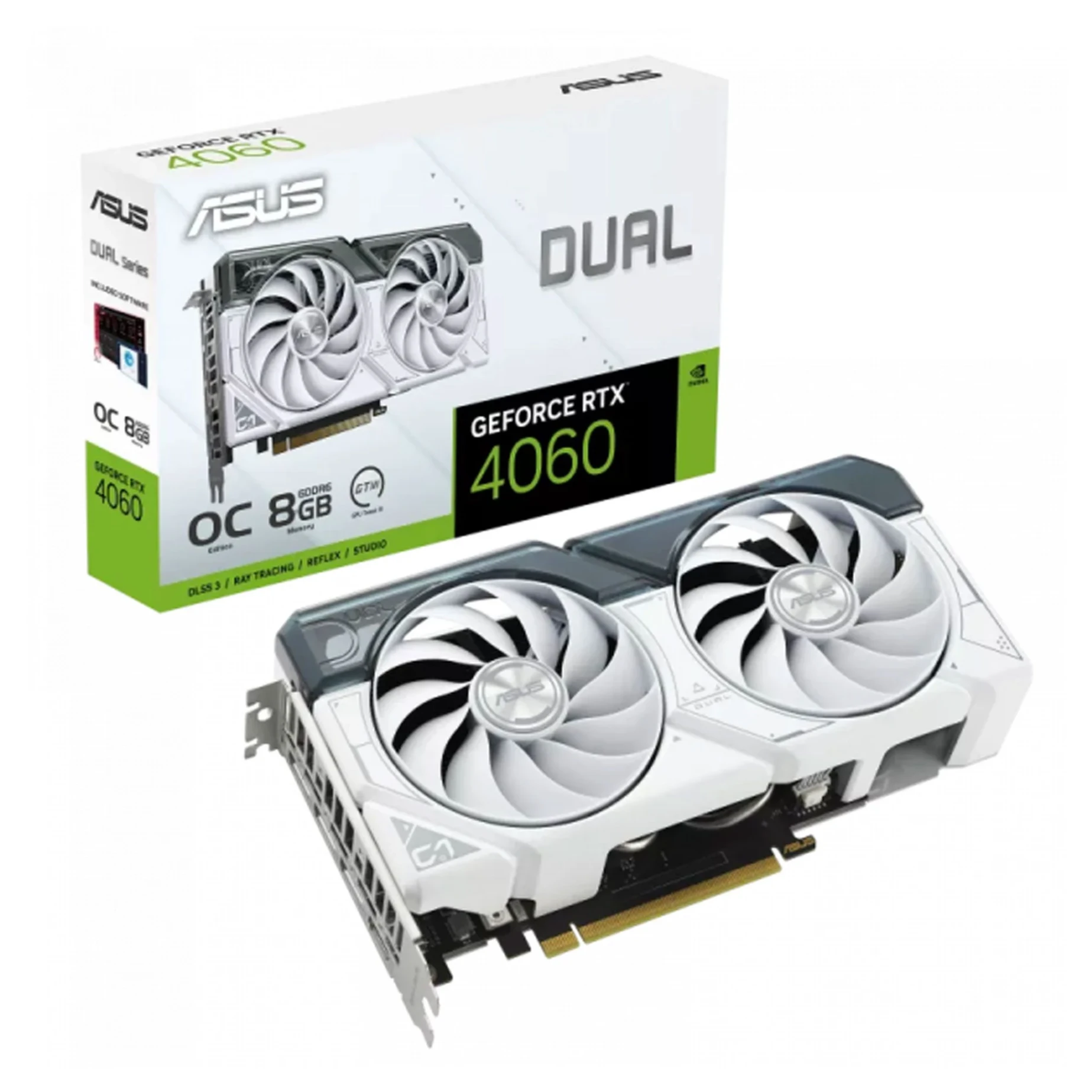 Card VGA Asus Dual RTX 4060 8GB GDDR6 2 Fan OC White