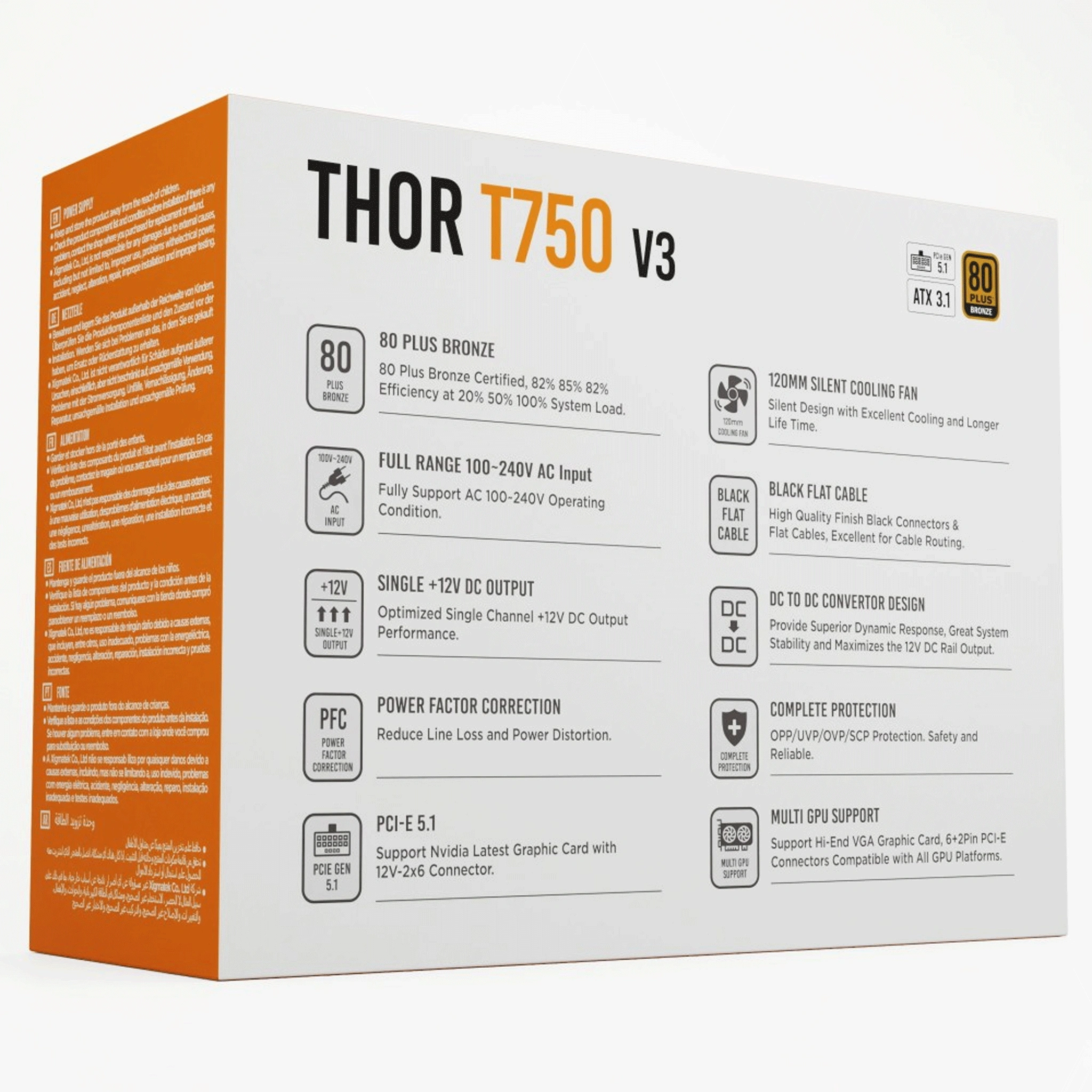 Nguồn Xigmatek Thor T750 V3 750W 80Plus Bzone (PICe5.1)