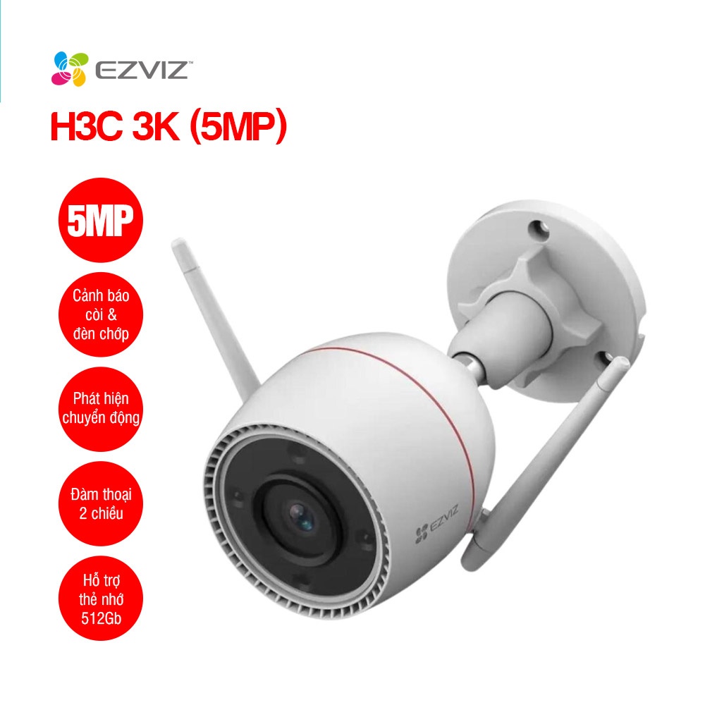 Camera WiFi ngoài trời EZVIZ H3C 5MP 3K 2.8mm (CS-H3c-R100-1J5WKFL)