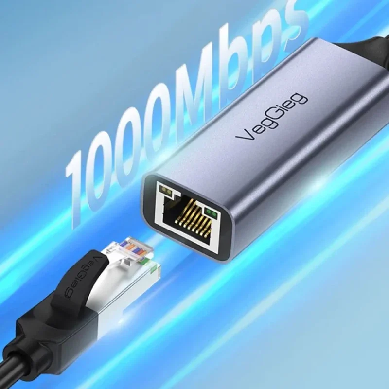 Cáp chuyển USB Type C ra Lan 1GB VEGGIEG V-K308