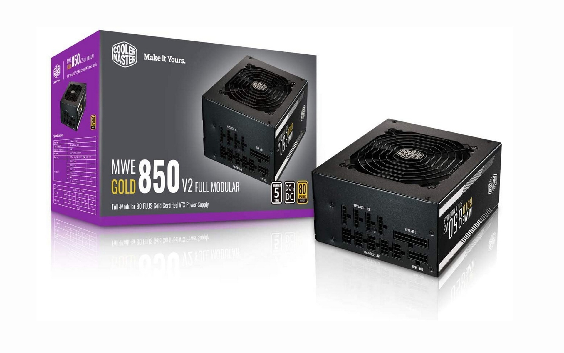 Nguồn Cooler Master MWE GOLD 850 V2 850W (ATX 3.1, Fully modular, MPE-8501-AFAAG)