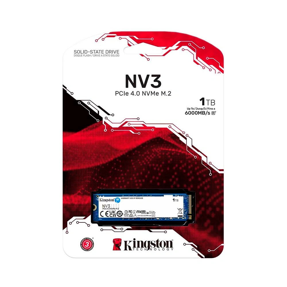 SSD Kingston 1TB NV3 M.2 2280 NVMe GEN4X4 Up to 6000MB/s