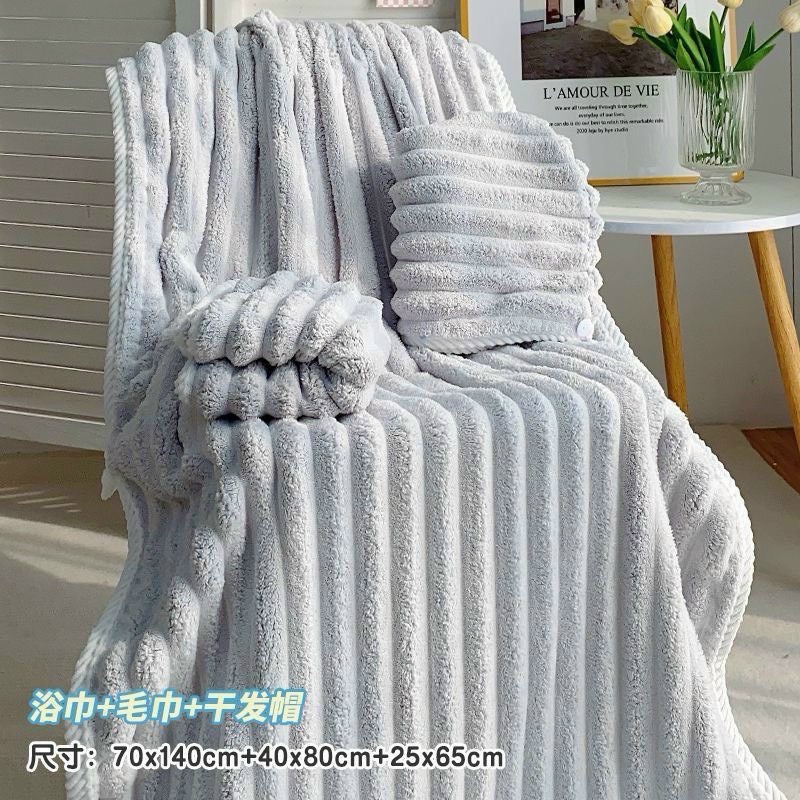 SÉT 2 KHĂN TẮM SÓNG NƯỚC SIÊU THẤM - random màu k chọn