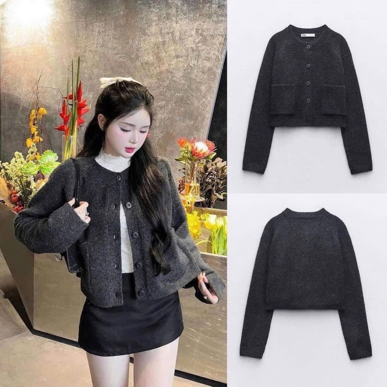 Hang nha may - ÁO KHOÁC LEN CDG GHI XÁM