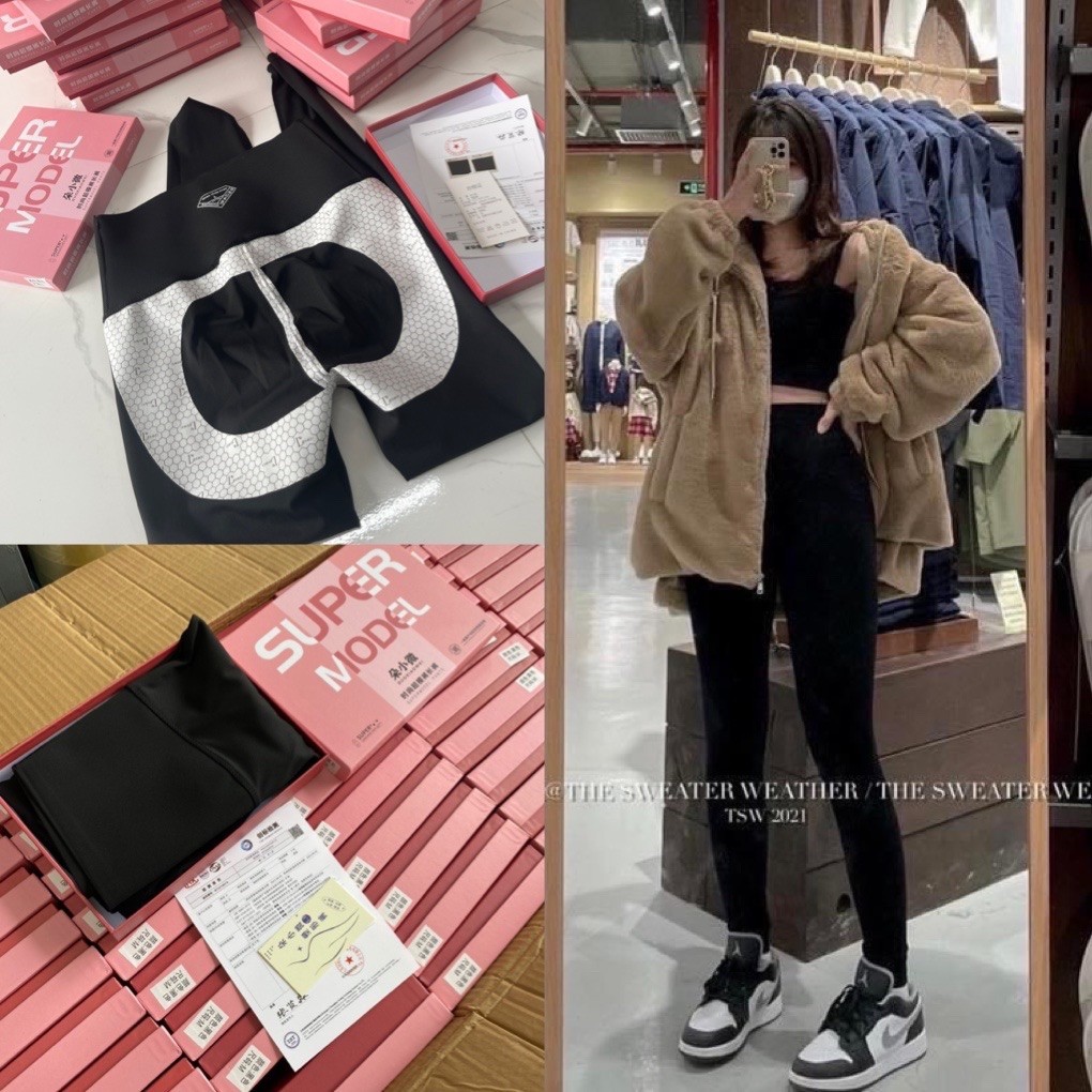 QUẦN LEGGING CẠP CAO nâng mông gen bụng TQXK - hộp hồng full box