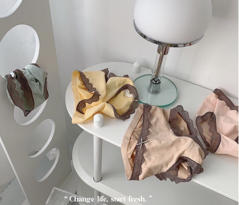 ￼BÁN SỈ SÉT 10 QUẦN LÓT COTTON VIỀN REN M165 CHO NỮ