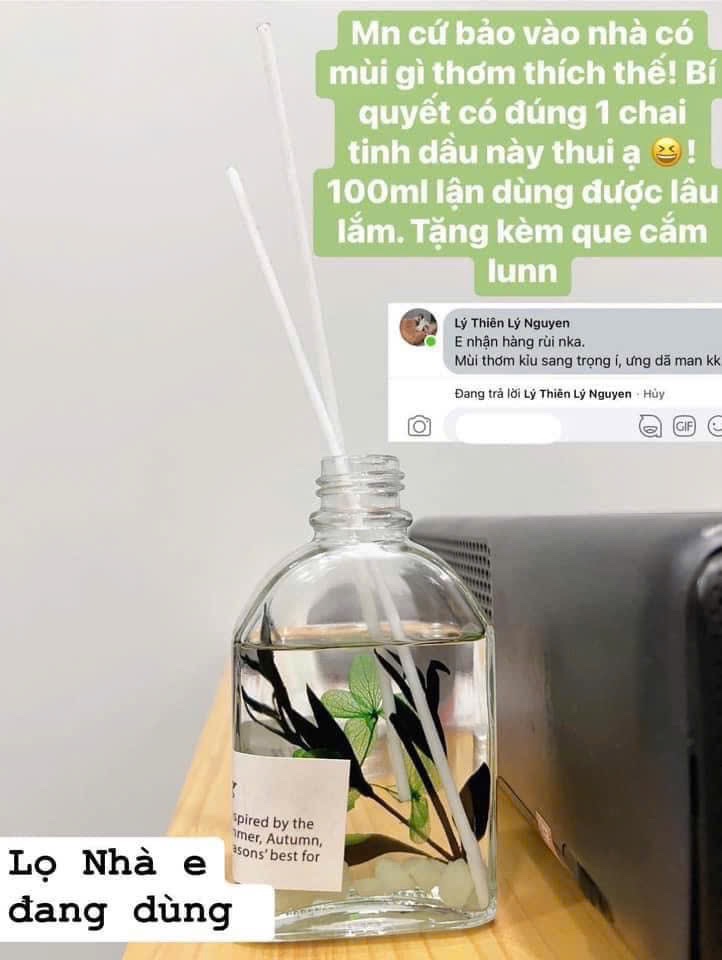 Random mùi - SET 4 CHAI TINH DẦU DISHIXOAN - kèm que cắm