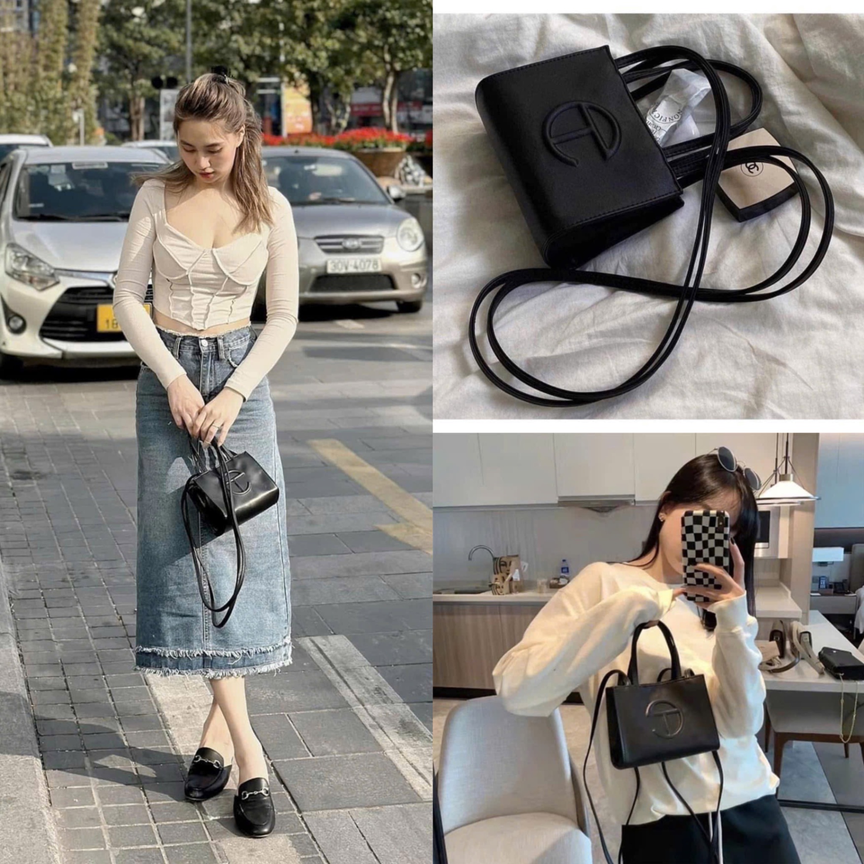 TÚI TELFAR ĐEN AUHT TUỒN XỊN