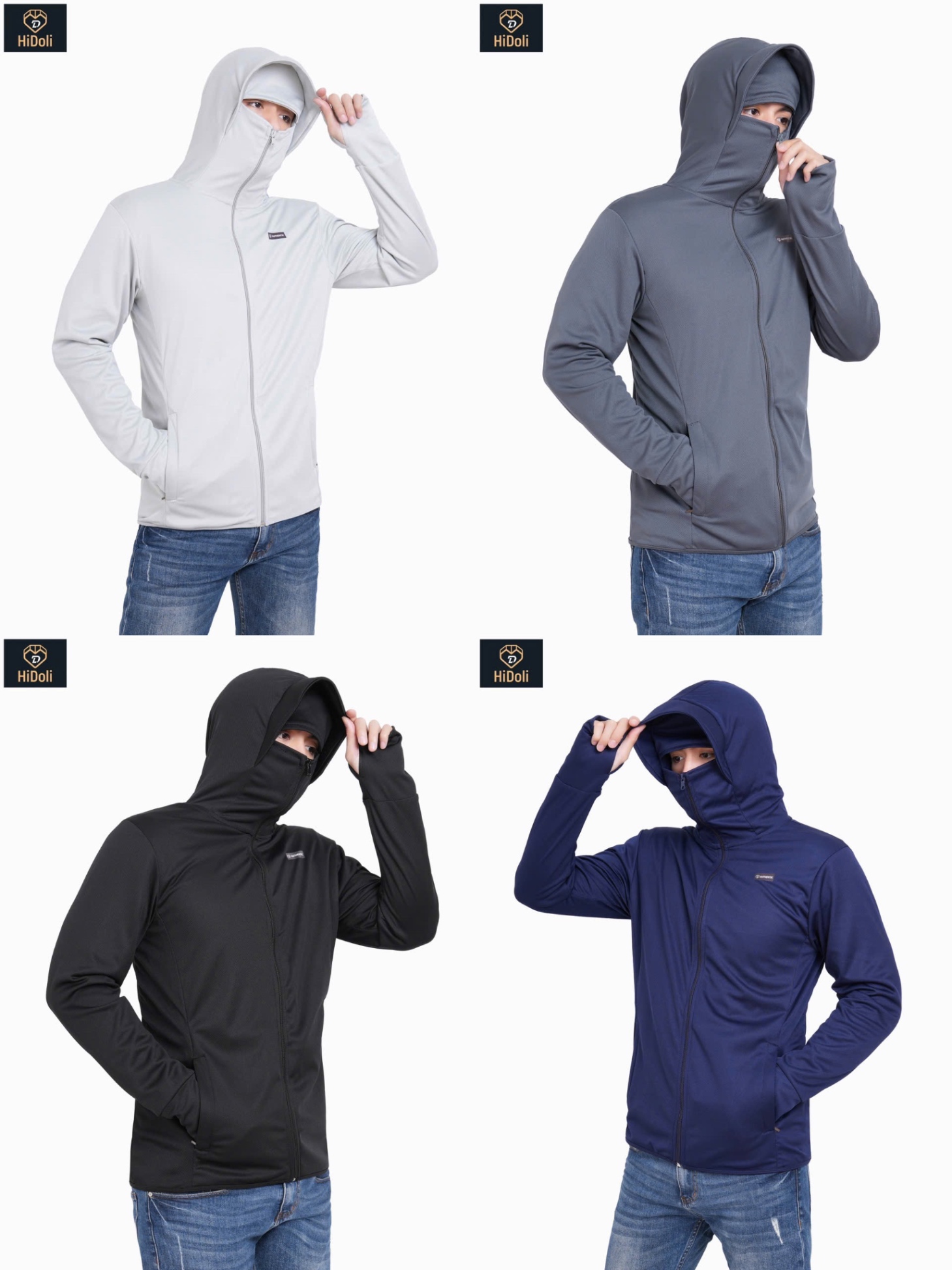 Loại che trán - ÁO CHỐNG NẮNG NAM HIDO 2 LỚP MỚI