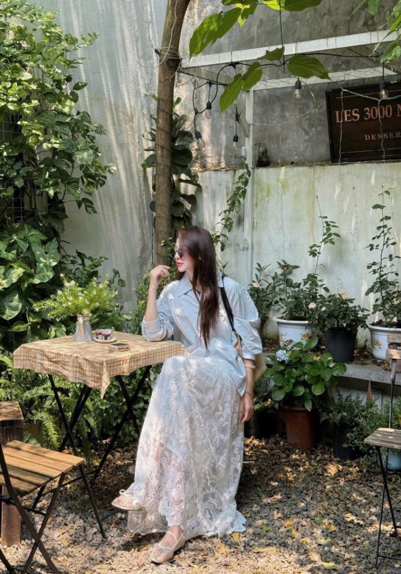 CHÂN VÁY VOAN REN HOA NỔI MIDI M302 QCCC